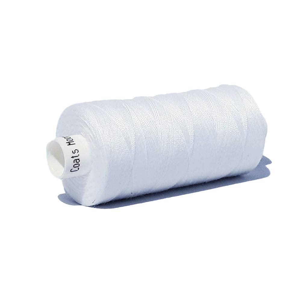 NovatoHaberdashery Coats Moon Threads Single Reel 1000Mtr (White (Standard) Pack of 3)