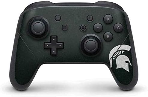 Skinit Decal Gaming Skin Compatible with Nintendo Switch Pro Controller - Officially Licensed Michigan State University Away Grey Jersey Design