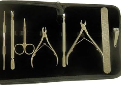 8 piece professional manicure salon kit With cowhide case