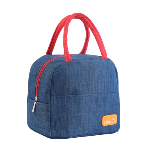 Insulated Lunch Box Soft Tote Cooler Bag Portable for Work Travel Men Kids Women Office School Picnic Breast Milk Outdoor Leak Proof Hot Cold (Blue)