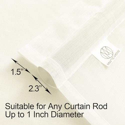 Image of Window Curtains White Sheer Curtains 90 Inches Long 2 Panels Tulle Curtains Window Panels for Bedroom Curtains 2 Panel Sets Rod Pocket Sheer White Curtains for Living Room Kitchen Yard 52 W x 90 L