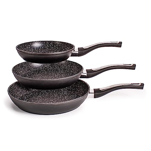 Berghoff Essentials 3Pc Non-stick Fry Pan Set, Ferno-Green, 100% Non-Toxic, Free of PFOA, Lead & Cadmium Coating, Induction Cooktop Ready, Stay-cool Handle, Even Heat  