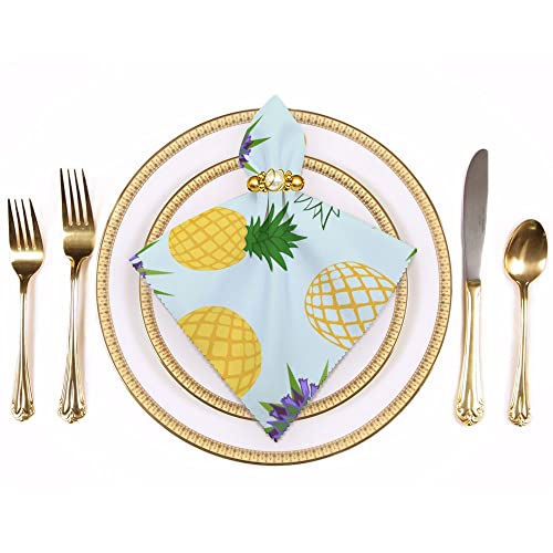 Xollar Table Cloth Napkins Set Of 6 Pineapple Flowers Dinner Napkins Cloth Washable Reusable For Holiday Cocktail Party Home Daily Wedding Decoration Table Decor 18.7X18.7Inch #TOP2