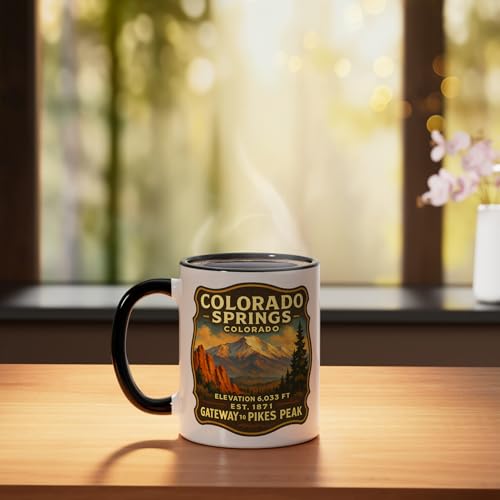 Mug cerámico Colorado Spring 11 oz negro/blanco miniatura 3