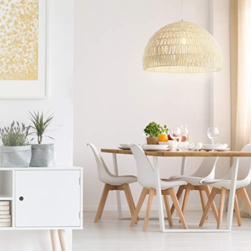Jonathan Y JYL6504A Campana 20 Inch 1-Light Bohemian Modern Woven Rattan/Iron Led Pendant Farmhouse Coastal Adjustable Dining Room Living Room Kitchen Island Foyer Bedroom Hallway thumb #1