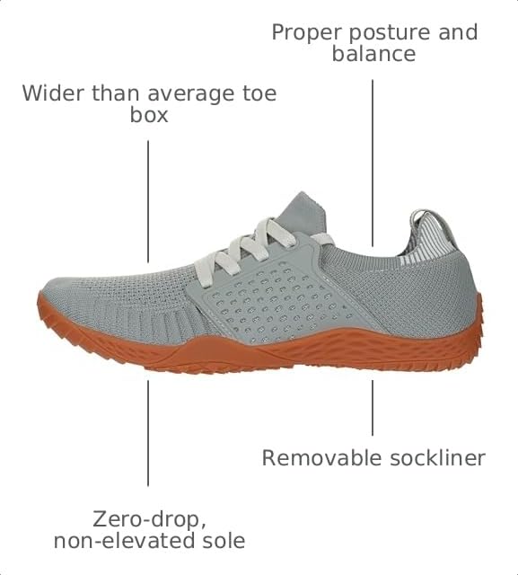 Image of WHITIN Women's Zero Drop Barefoot Trail Runner W63 | Lightweight & Breathable Knit Upper, High-Traction Rubber Outsole, Natural Stride, Versatile for Lifting, Hiking, Camping