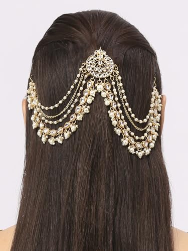 Image of OOMPH Jewellery Ethnic Sheeshphool-Kundan Jadau Floral Design for Women & Girls Stylish - DPH161DST4RKH184RKH235 PA201