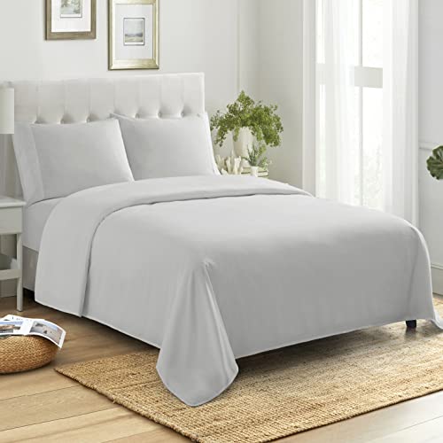 California King Size Sábanas 100% algodón hechas en Egipto suaves de 400 hilos para colchón de cama tamaño Cal King, juego de sábanas y fundas de almohada de 4 piezas, California King, color plateado