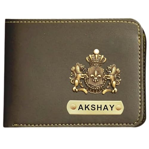 Genuine Leather Customised Wallet for Men - Customised Birthday Gift - Grey