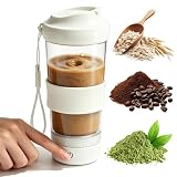 GOMETY Shaker elettrico da 530 ml, tritan, shaker per proteine elettrico, 7000 giri/min, USB, ricaricabile, perfetto per proteine in polvere, caffè, frappè, gym, viaggio, senza BPA, bianco