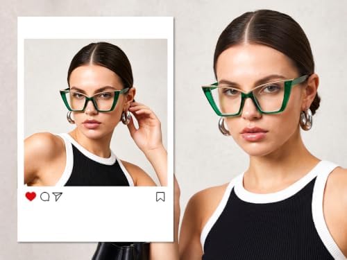 FEISEDY Fashion Cat Eye Blue Light Blocking Glasses for Women Fake Retro Anti Glare Eyeglasses Stylish Blue Light Eyewear Frame B0240 — view 2