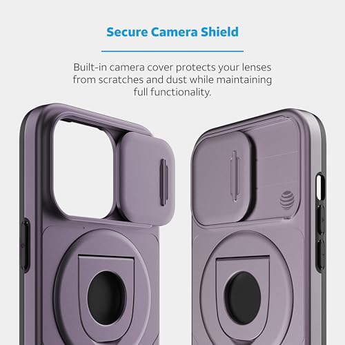 Étui pour iPhone 15 Pro Max antichoc violet avec cache caméra et anneau magnétique utilitaire