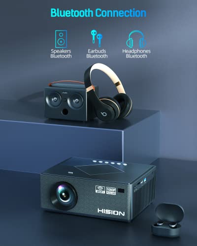 Projector 4K With Wifi And Bluetooth - Hision 5G Wifi Bluetooth Projector Full Hd 1080P Movie Gaming 10000L Outdoor Video Home Theater Tv Projector Compatible With Tv Stick Phone Laptop Pc Ps5 #TOP2