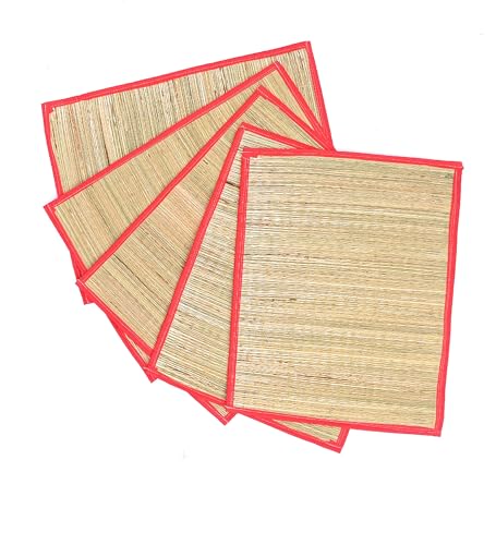 Image of Aasan Mat for Sitting - Grass Aasan Korai Grass Mat for Pooja 23 x 17 Inch (4)