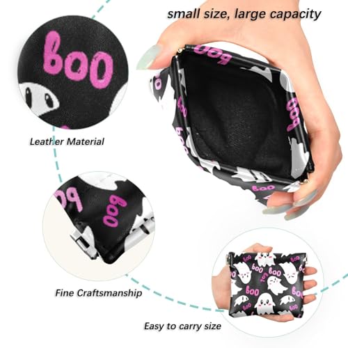 Blush Ghosts Coin Purse Leather Pouch Change Purse, Squeeze Coin Pouch for Cards, Keys & Lipsticks, Unisex2