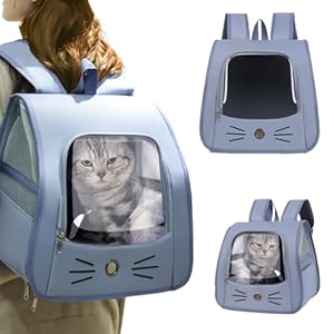 Tchsrim Mochila Transportín Perro,Transportin Gato Mochilas para Gatos y Perro Bolsa para Mascotas Expandible y Plegable,Mochila Gatos Transporte,Llevar Ventana de Malla,Ligera y Cómoda