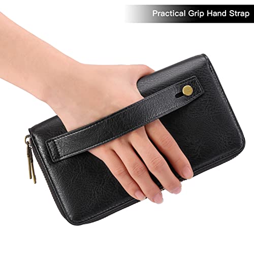 Image of GAEKEAO RFID Leather Wristlet Wallet for Women with Grip Strap