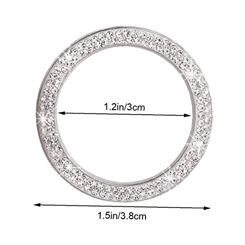 Fituenly Bling Car Crystal Ring Emblem Sticker Car...