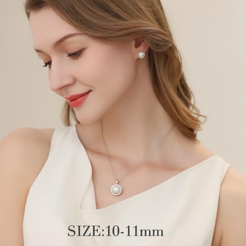 Ball Pearl Earrings for Women 10-13mm AAAA Freshwater Pearls Stud Earrings 925 Sterling Silver Ear Wires Jewelry Gifts for Wife Mom Girlfriend Her Wedding Birthday Anniversary4