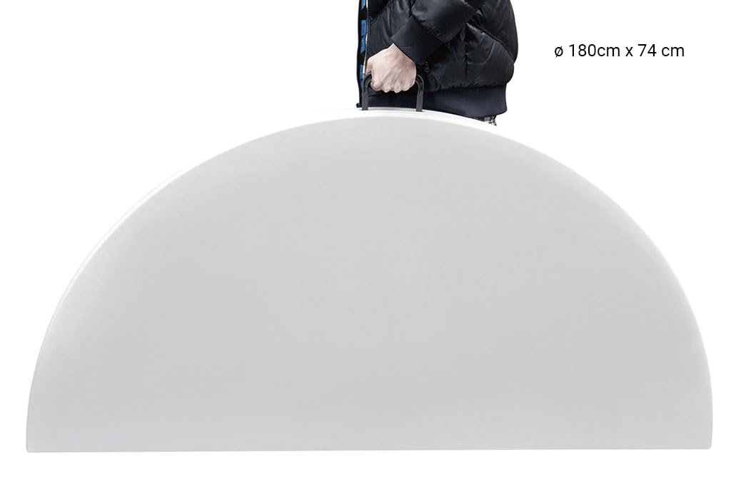 Cofan Mesa Plegable Redonda de Camping | Color: Blanco | Peso máximo: 150 kg | Adecuado para 10 Personas | Medidas: Ø 180 x 74 cm