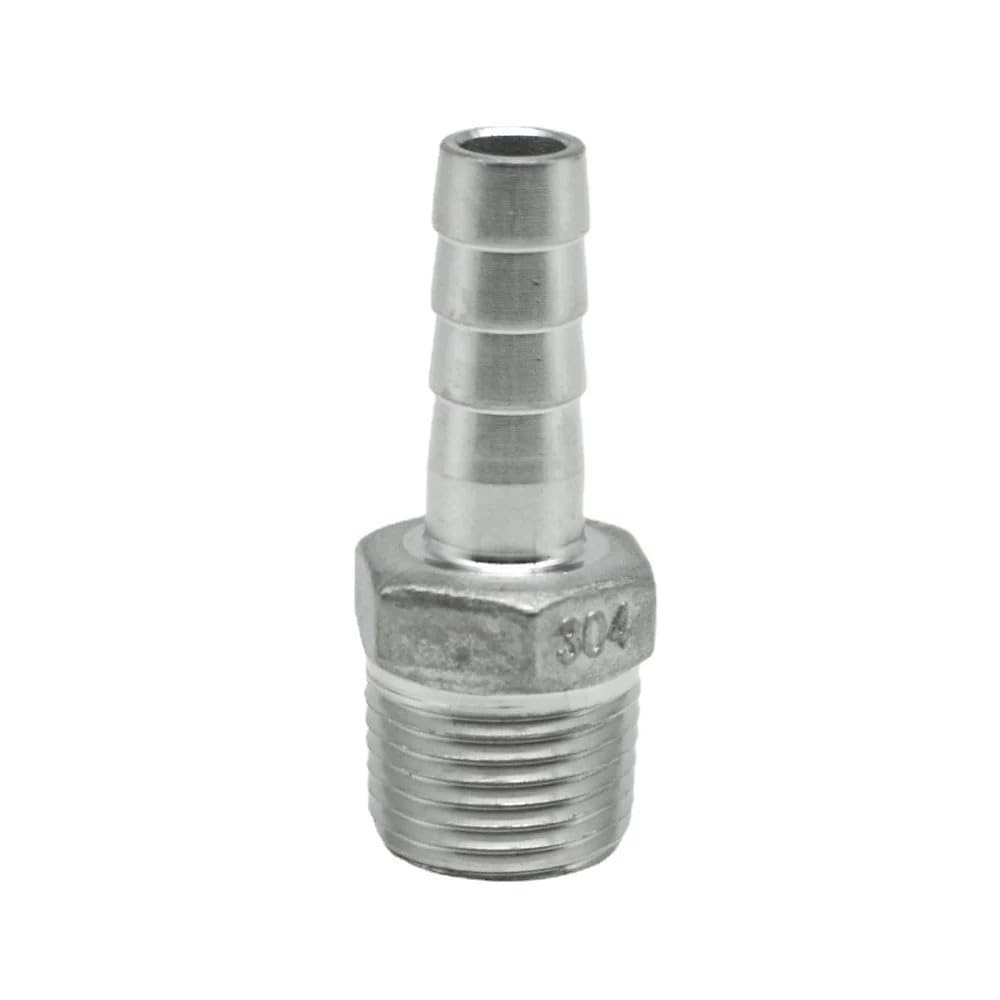 Raccord pour tuyau d'arrosage， 1/8" 1/4" 3/8" 1/2" 3/4" 1" 2" NPT Male 6 8 10 12 13 14 15 16 19 20-52mm Hose Barb 304 Stainless Steel Pipe Fitting Connector(1L2 NPT 25MM-STRAIGHT MALE)