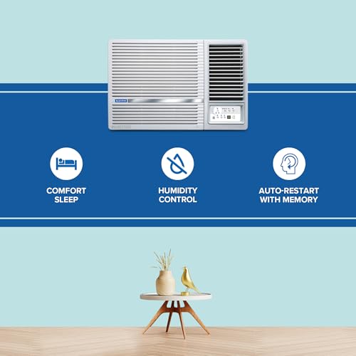 Image of Blue Star 2 Ton 3 Star Inverter Window AC (Copper, Turbo Cool, Fan Modes-Auto /High /Medium /Low, Hydrophilic Blue Fins, Dust Filters, Self-Diagnosis, WIE324L, White)