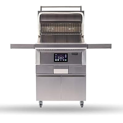 Coyote 28 Inch Freestanding Pellet Grill on Cart, Stainless Steel, Intuitive Digital Touch Control - C1P28-FS