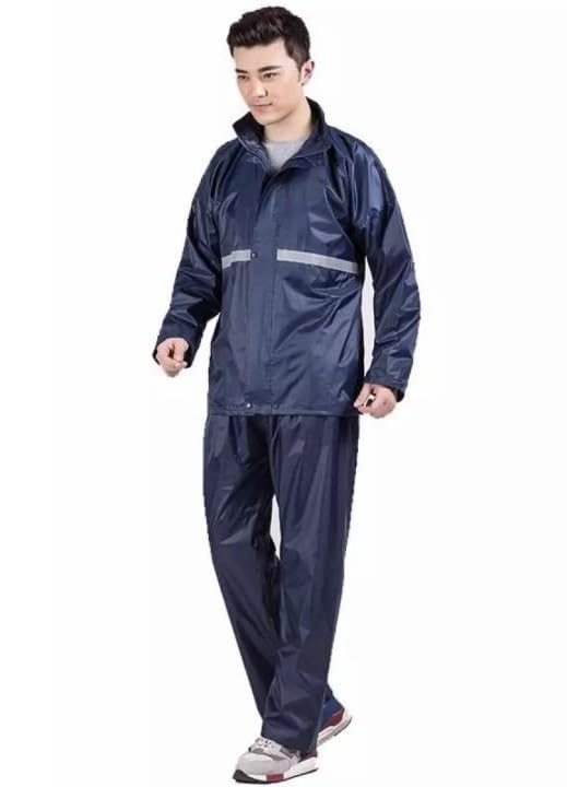 Blue Rain Coat (Top and Bottom) (Buy 1 Size Bigger from Your Shirt Size) for Men Boy -Waterproof for Bike Scooty Raincoat for Men with Hood & Bag-image-29