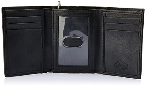 Dickies Men's Leather Chain Wallet - High Security Trifold With Id Window And Credit Card Pockets #TOP4