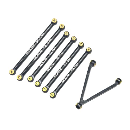 DragoBud RC Aluminum Alloy Suspension Rod Links Set for Axial SCX24 C10 1/24 RC Crawler Car Upgrade Parts (Black)