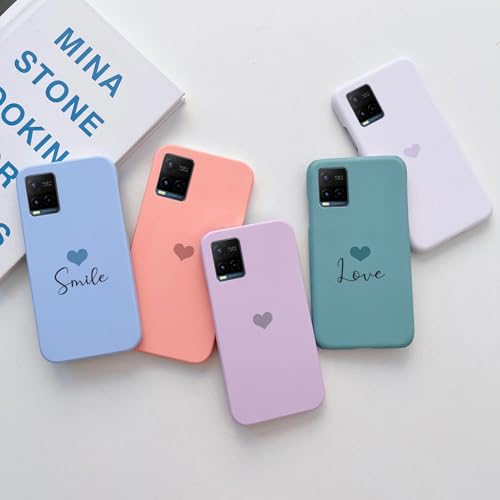 Image of COLORflow Back Cover Compatible with Vivo Y21 2021 / Y33s / Y21s | Pastel Hearts Color Customized Back Cover Compatible with Vivo Y21 2021 / Y33s / Y21s