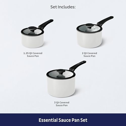 Image of Tramontina Ceramic Non Stick 6-Piece Nesting Sauce Pan Set - White
