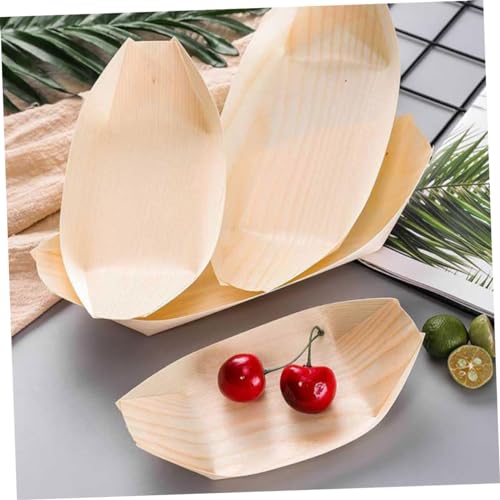 Platos desechables de madera para sushi 100 unidades miniatura 4