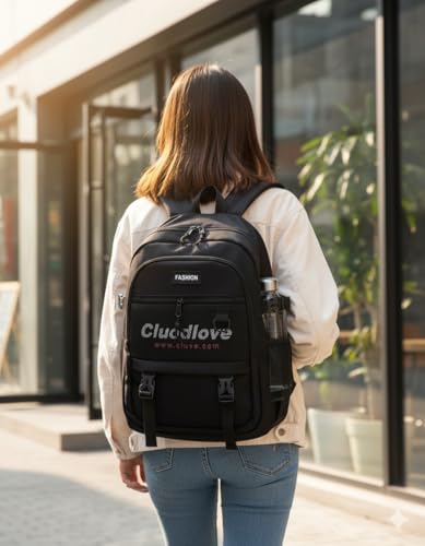 Image of SRZ School Bag College Bag Backpack for women Travel bag Polyester Trendy Stylish Backpack Drawstring Embroidery