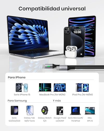 Miniatura 4 de INIU Cable USB C a USB C 100W, 2m Cable USB C PD QC Carga Rapida Cargador