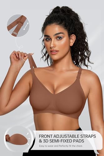 Image of OEAK Womens Comfortable Jelly Bra No Underwire Full Support Tshirt Bras