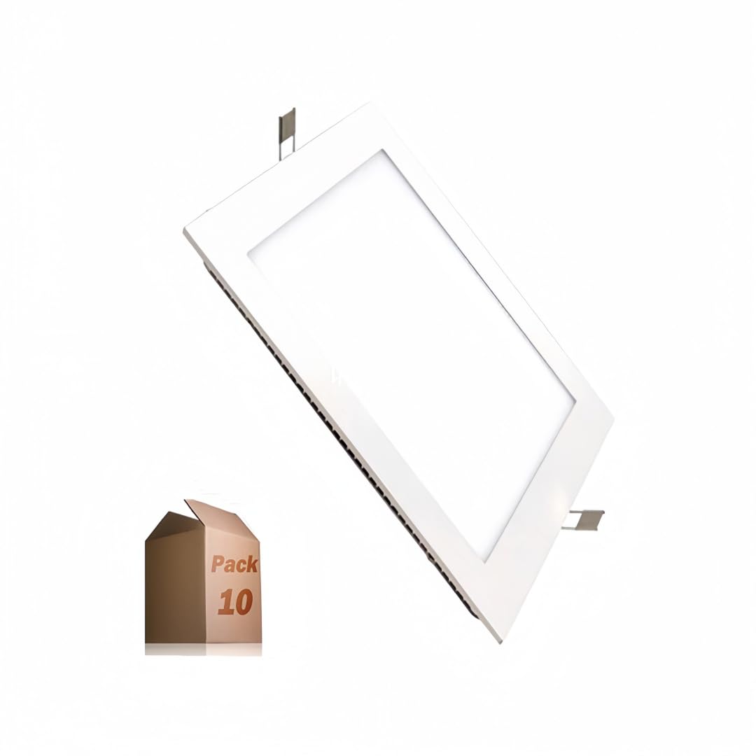 ONSSI® Pannello LED da soffitto 20 W, 2000 lm, quadrato, 220 x 220 mm (bianco neutro, 4500 K) Pannello LED super slim da incasso (PACK 10)