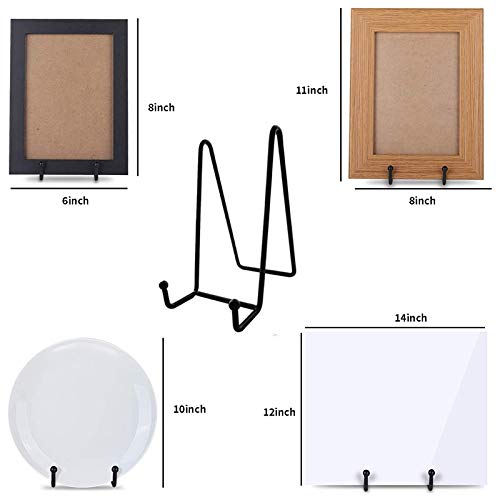 Petiy Beauty 2 Pack 6 Inch Black Iron Plate Stands for Display, Metal Frame Holder Stand for Picture, Decorative Dish, Book, Photo Easel and Tabletop Artistic Work 2