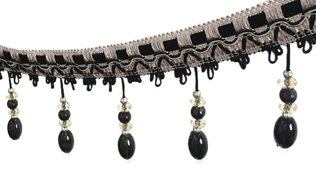Flecos de encaje de 32 pies pasamanería decorativa para cortinas y tapicería