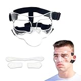 Nose Guard for Broken Nose Sports Face Guard Face Shield Masks, Adjustable Nose Guard for Sports Face Mask with Foam Padding for Softball Basketball Face Nose Guards Men Women Clear M