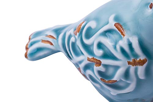 FICITI Distressed Finish Ceramic Bird Figurine Home Decor - Assorted Set of 3 - Image 5