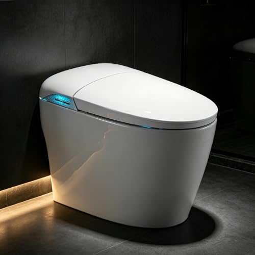 Image of TOTTE Smart Toilet with Bidet Built-in, Automatic Lid, Heated Seat & Dryer, ADA Comfort Height Bidet Toilet, Foam Shield, Night Light, Instant Warm Water, Built-in Aroma System for Modern