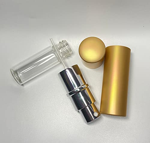 20 Pack Set 10ML Protable Refill Bulk Atomizer Spray Travel Perfume Bottle Hydrating Empty Bottle (20Pack Metal Gold)2