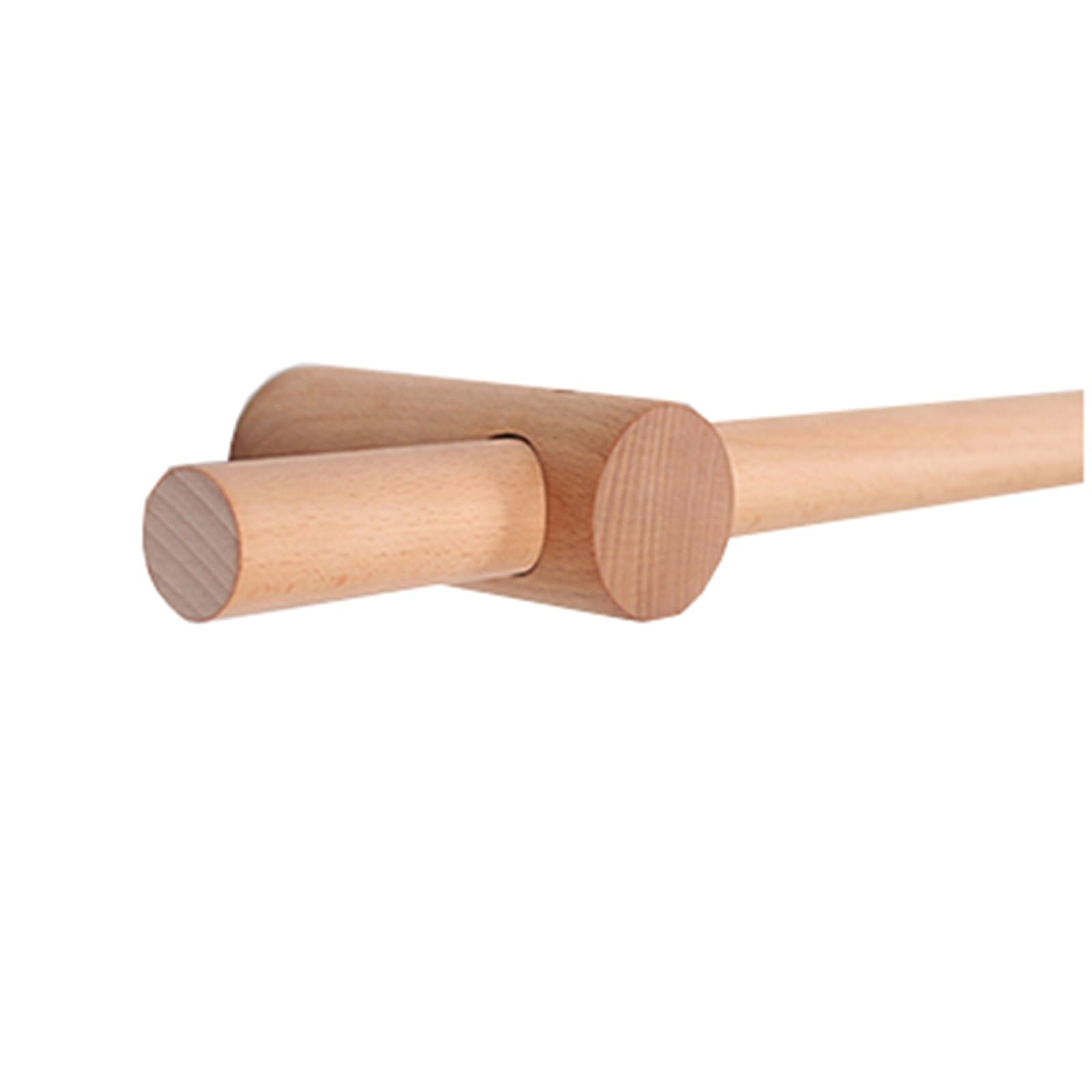 Tringle à rideaux romaine en bois massif de 110 cm - Couleur noyer - Installation facile - Durable - Double tringle en option pour décoration d'intérieur - Solution élégante de traitement de fenêtre