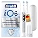Oral-B iO Series 6 Elektrische Zahnbürste/Electric Toothbrush, 2 Aufsteckbürsten, 5 Putzmodi für Zahnpflege, Valentinstagsgeschenk für Ihn/Sie, Display & Reiseetui, Designed by Braun, grey opal