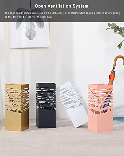 Porte-parapluie évidé moderne en métal doré de grande capacité - 6