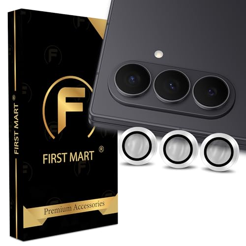 Image of FIRST MART Silver Camera Ring Guard Protector for Samsung Galaxy Z Fold 7 | Tempered Glass with Metal Alloy Rings, HD Clear, Scratch Resistant, Case-Friendly | Pack of 1