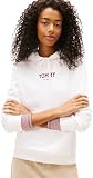 Tommy Jeans Sudadera con Capucha TJW REG ESS Logo 2 EXT DW0DW21921 para Mujer, Color Blanco (Crudo), XL, Blanco (Ecru), XL