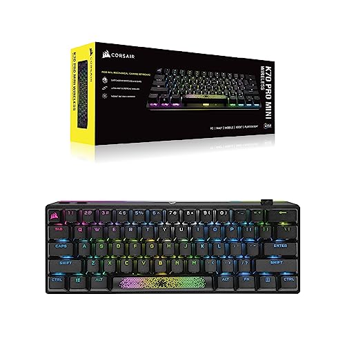 Corsair K70 PRO Mini Wireless RGB 60% Mechanische Gaming-Tastatur, Schwarz (QWERTZ Layout)