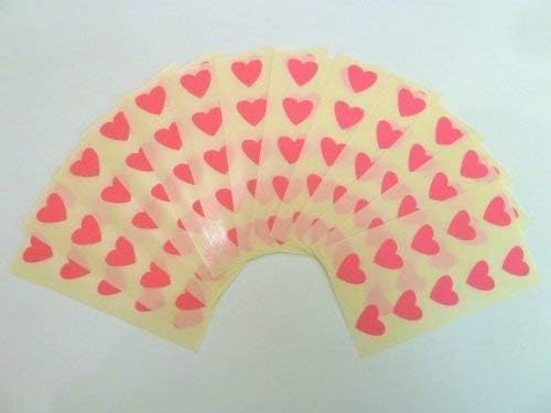 130 Labels , 13x12mm Hearts , Magenta Bright Neon Pink , Colour Code Stickers , Self-Adhesive Sticky Coloured Hearts